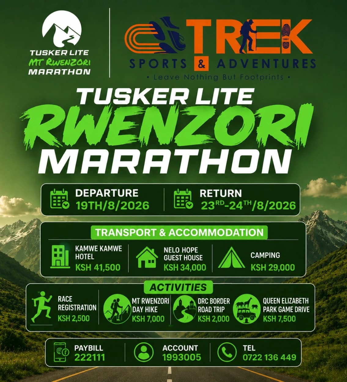 Tusker lite Rwenzori Marathon 2026 — Official Poster